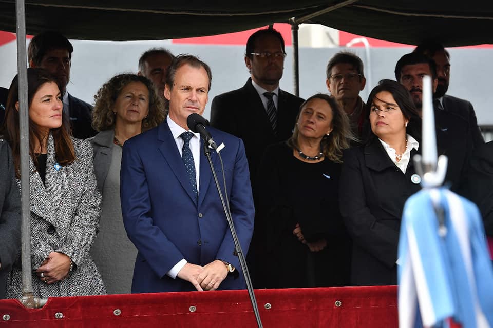 Discurso patrio con acento electoral de Bordet