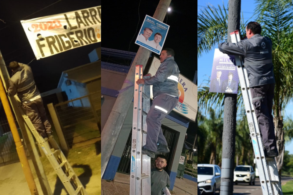 Bahl limpia cartelería política, pero el sector de Frigerio lo denuncia