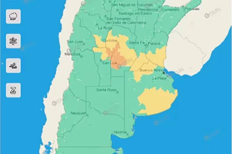 (Mención a Entre Ríos) Rigen alertas meteorológicas: cuáles son las seis provincias que sufrirán fuertes tormentas