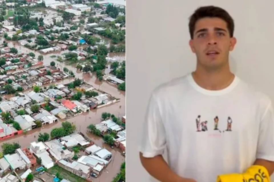 (Es entrerriano) Un jugador de Boca sortea una camiseta en solidaridad con los inundados de Gualeguay