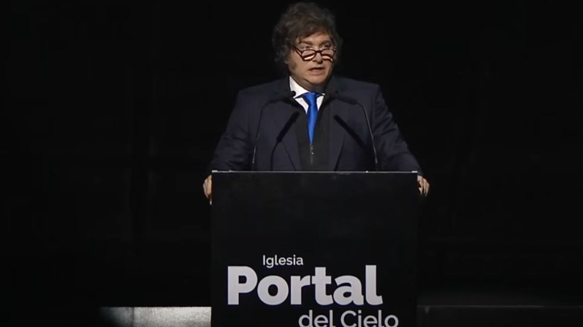 Milei inaugura la iglesia Portal del Cielo y lanza un fuerte discurso en contra de la izquierda