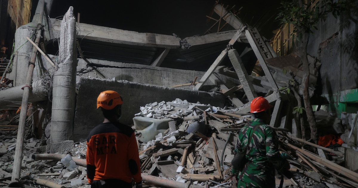 Derrumbe de internado en Indonesia deja al menos un estudiante muerto, más de 100 heridos y decenas atrapadas