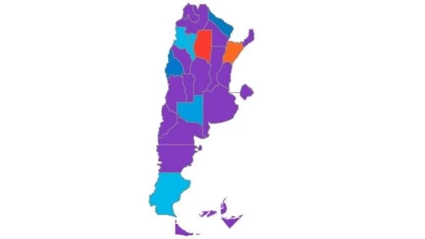 El mapa volvió a pintarse de violeta