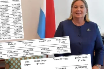 Pruebas contra Medina de Rizzo: dijo estar “al día” en sus causas pero registra demoras de hasta 193 días