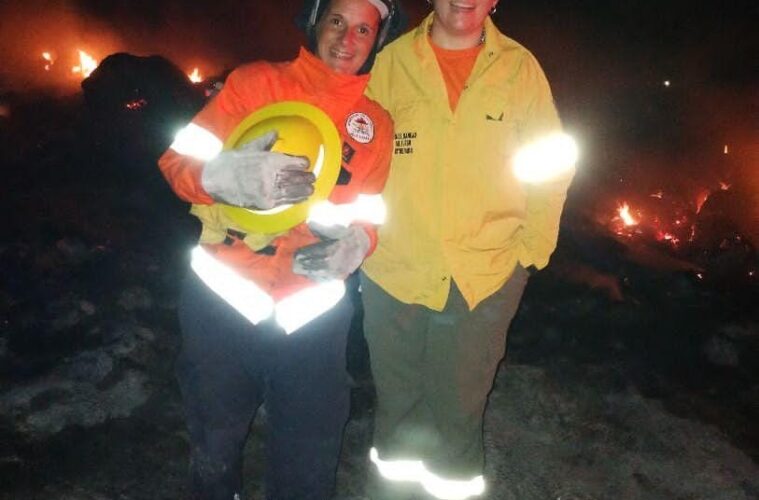 Una intendenta bombera que salió combatir un incendio