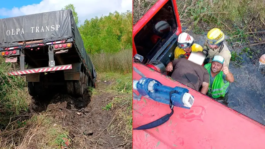 Rescate en Autovía 12 pone en foco la seguridad vial: choque de camiones dejó a camionero brasileño atrapado