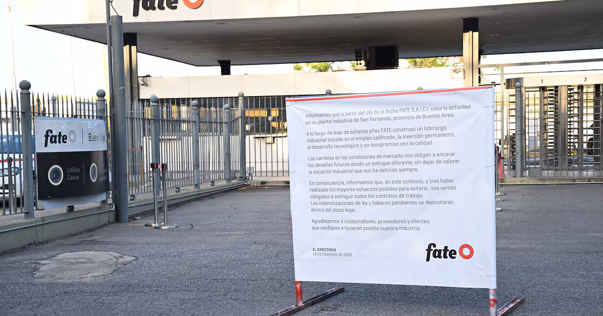 La UIA lamentó el cierre de Fate y advirtió que la industria enfrenta competencia global con prácticas desleales