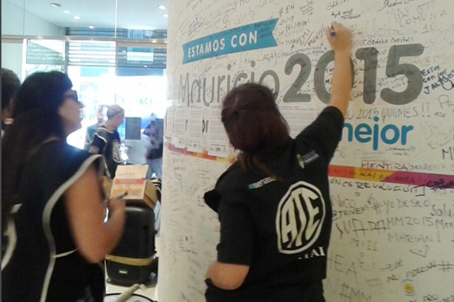 Sorpresa en el PRO por una manifestación de ATE en la sede del think tank macrista (por despidos del entrerriano Etchevehere)