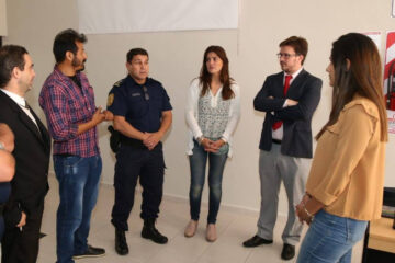 Monjo recorrió el Centro de Monitoreo junto a Fiscales