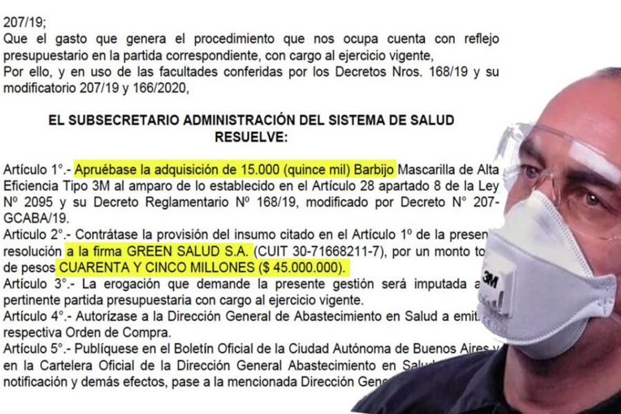 Cambiemos pagó $ 3.000 cada barbijo a un apellido de abolengo entrerriano