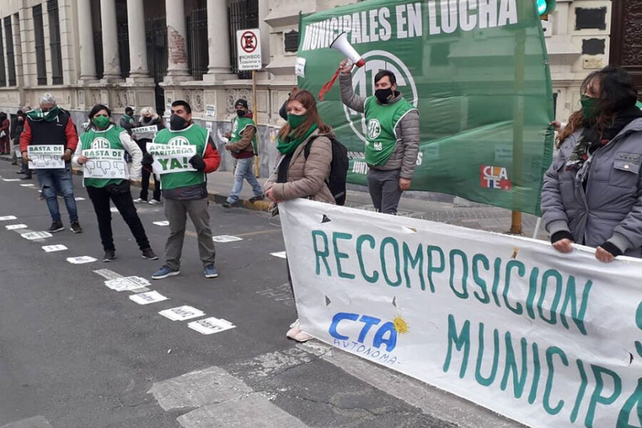 ATE marchó por paritaria municipal