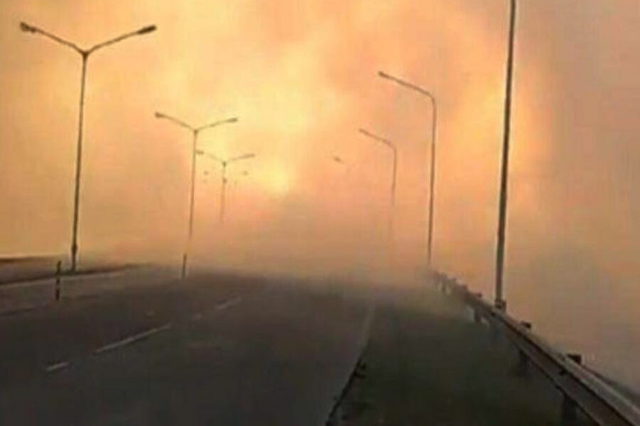 Estuvo cortado el Túnel por el humo de las islas