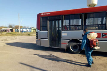 Desinfección en colectivos y garitas