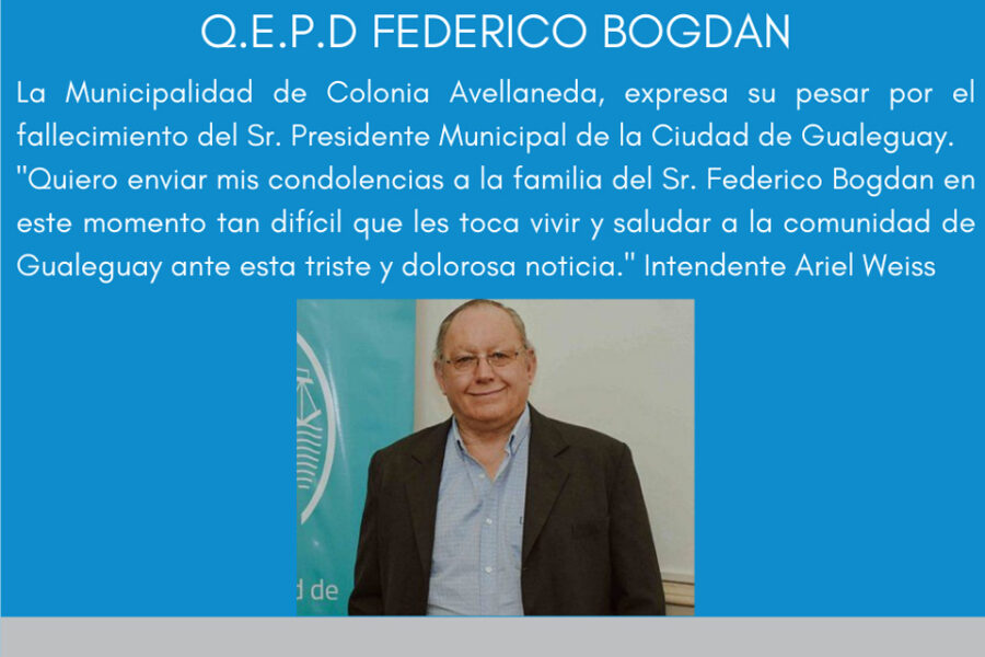 Condolencias a la familia del intendente de Gualeguay