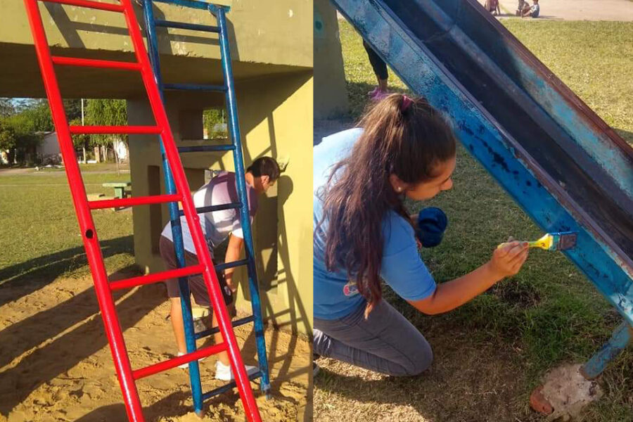 Embellecen la plaza del Barrio Las Rosas