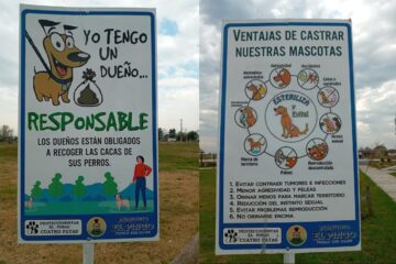 Distribuyen carteles sobre cuidado animal