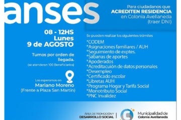 ANSES atenderá el 9 de agosto