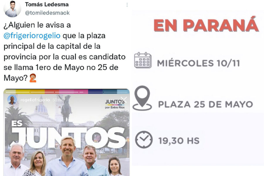 Marcan error de ubicación a Frigerio