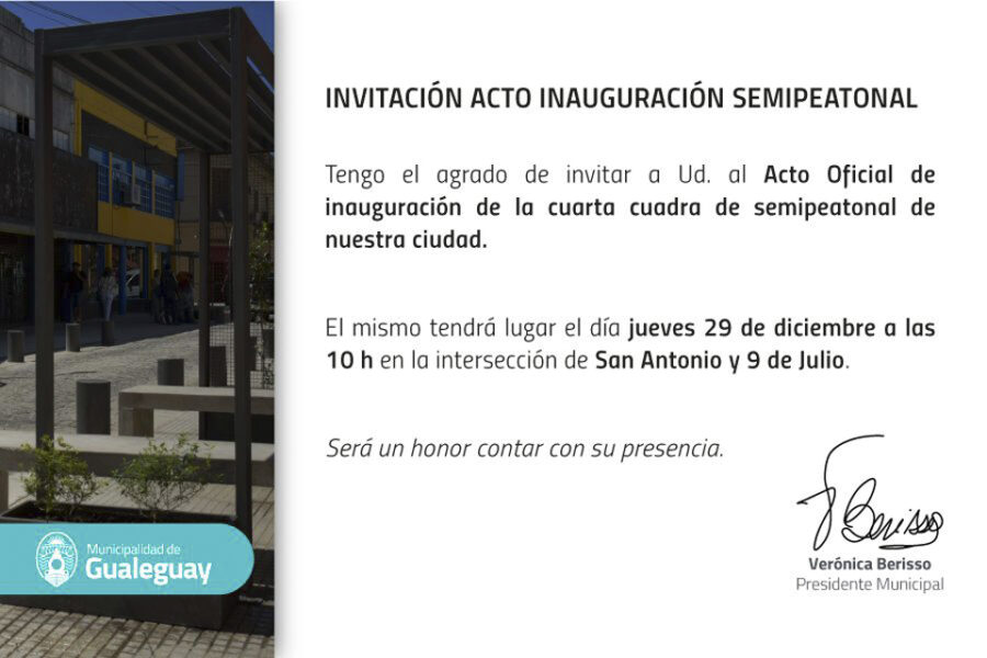 Acto de Inauguración de la Semipeatonal