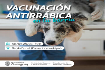 La municipalidad anuncia el programa Vacunación Antirrábica en tu Barrio