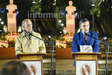 Un radical y un peronista celebraron juntos 40 años de democracia en La Histórica
