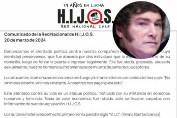 Repudio entrerriano al ataque sexual a militante de HIJOS que Milei desestimó