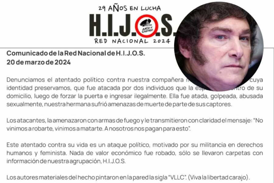 Repudio entrerriano al ataque sexual a militante de HIJOS que Milei desestimó